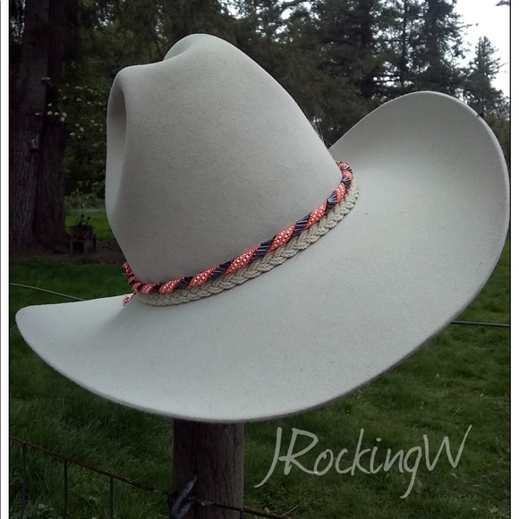 Hand Crafted Accessories Jrw Cowboy Hat Band Black Orange White